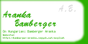 aranka bamberger business card